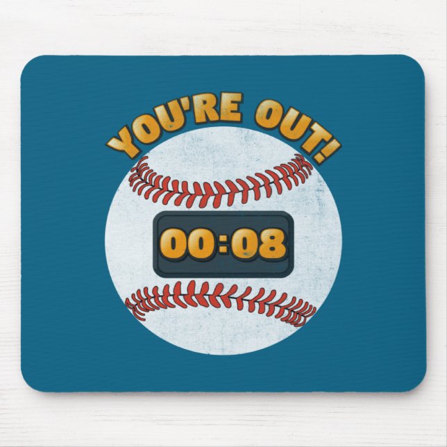 Baseball Pitch Clock 15 Seconds Illustration Mouse Pad (Front)