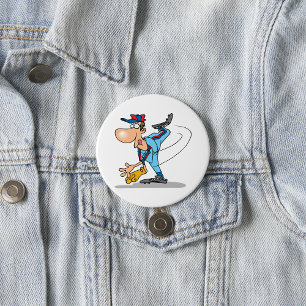 Baseball Pitcher Cartoon Style 7.5 Cm Round Badge