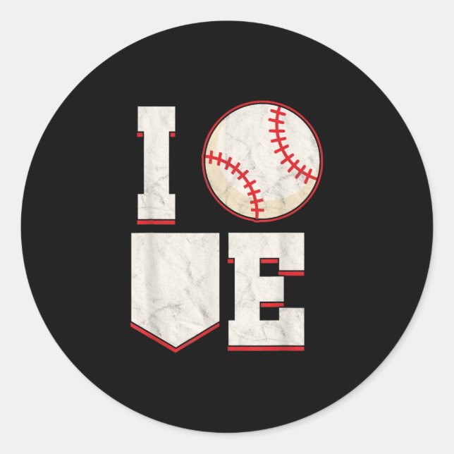 Baseball Pitcher Catcher Batter Softball Sports Classic Round Sticker (Front)