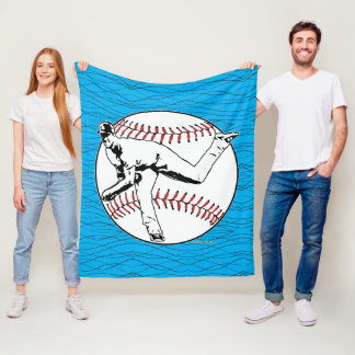 Baseball Pitcher Fleece Blanket