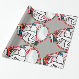 Baseball Pitcher Glossy Wrapping Paper