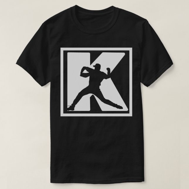 Baseball Pitcher Pitching K Strikeout Baseball Fun T-Shirt (Design Front)