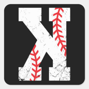 Baseball Pitcher Strikeout K Square Sticker