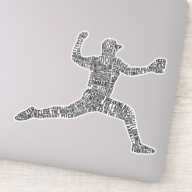 Baseball Pitcher Word Art (Detail)