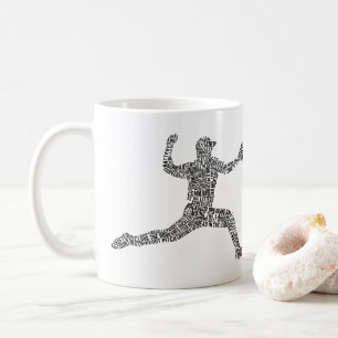 Baseball Pitcher Word Art Typography Coffee Mug