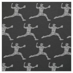 Baseball Pitcher Word Art Typography Fabric