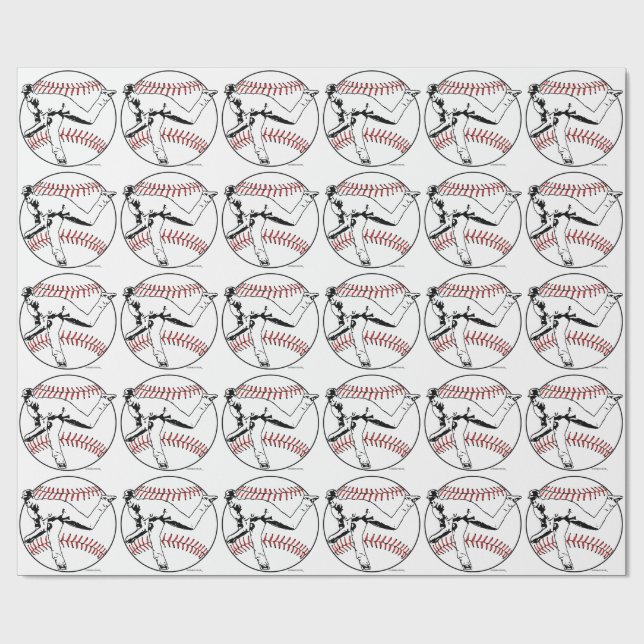 Baseball Pitcher Wrapping Paper (Flat)