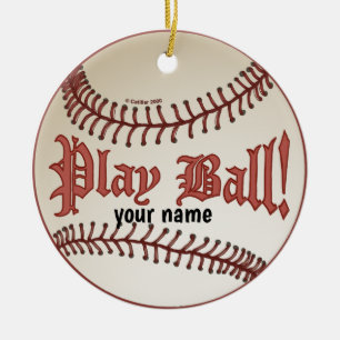 Baseball Play Ball  Ceramic Ornament