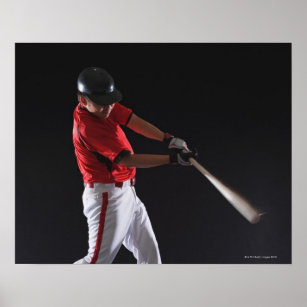 Baseball player about to hit the ball poster