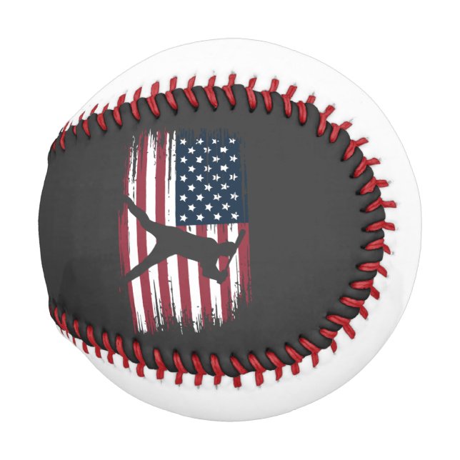 Baseball Player American Flag USA Camo Patriotic (Front Right)