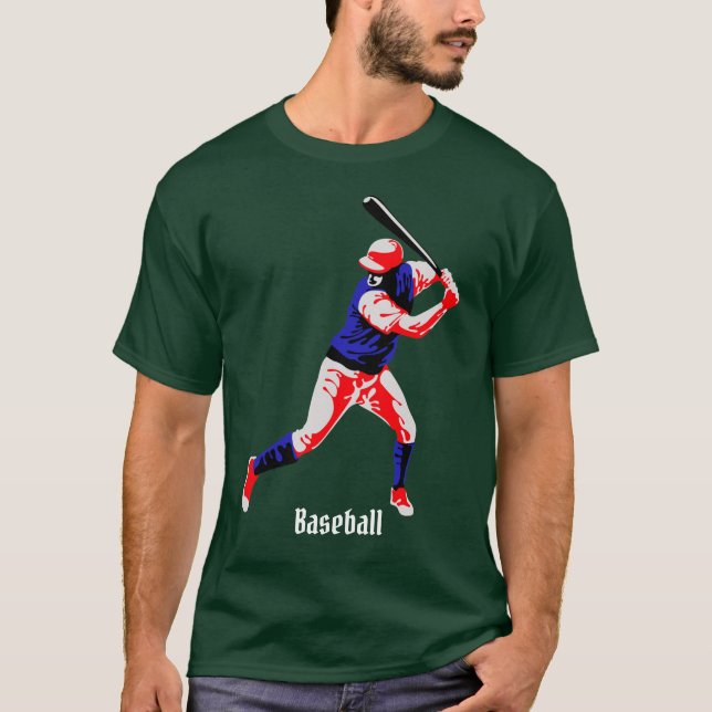 Baseball Player at Bat T-Shirt (Front)