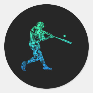 Baseball Player Batter Youth Classic Round Sticker
