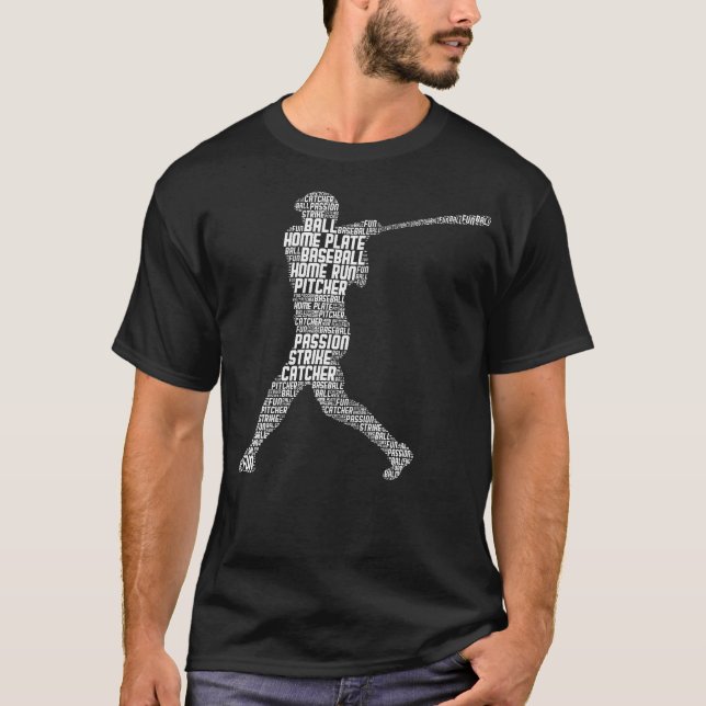 Baseball Player Batter Youth Kids Boys Men T-Shirt (Front)