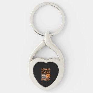 Baseball Player By Day Witch By Night Halloween Key Ring