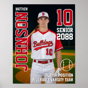 Baseball Player Card Custom Photo Sports Senior Poster