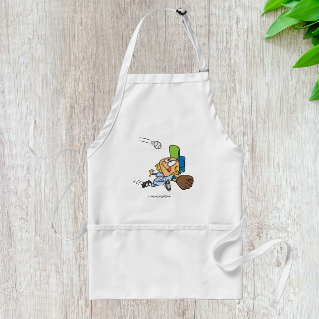 Baseball Player Catching Ball Mid Dive Standard Apron (Creator Uploaded)