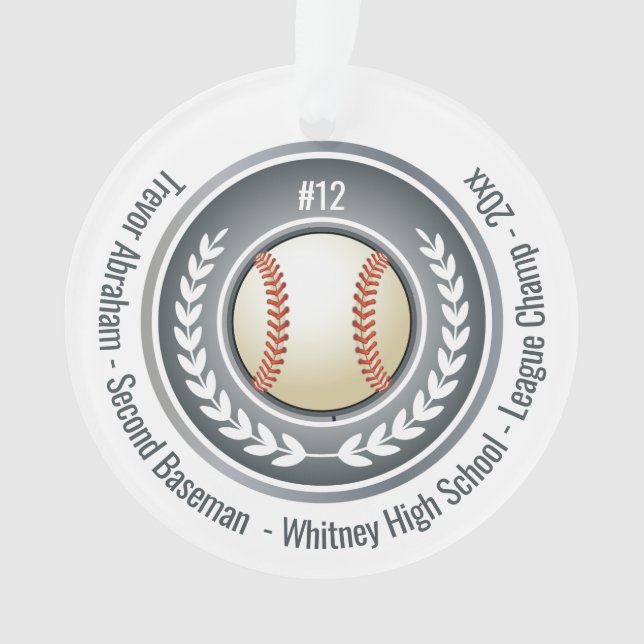 Baseball Player Champion Coach Ornament (Front)