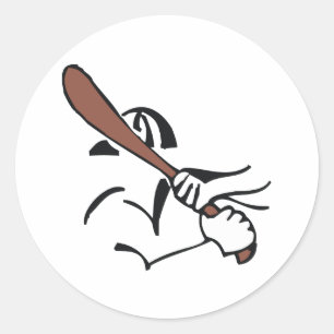 Baseball Player Classic Round Sticker