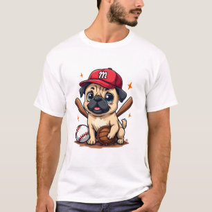 Baseball Player Coach Pug Dog Lover Pug Mum T-Shirt