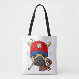 Baseball Player Coach Pug Dog Lover Pug Mum Tote Bag