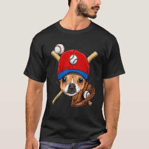 Baseball Player Coaches Chihuahua Pet Dog Pitcher  T-Shirt