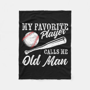 Baseball Player Coaching Favorite Player Artwork Fleece Blanket