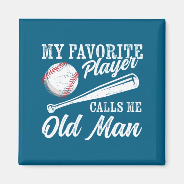 Baseball Player Coaching Favourite Player Artwork Magnet (Front)