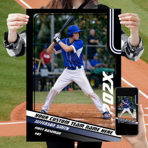 Baseball Player Custom Gift in Blue Poster