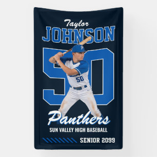 Baseball Player Custom Photo Jersey Number Sports Banner