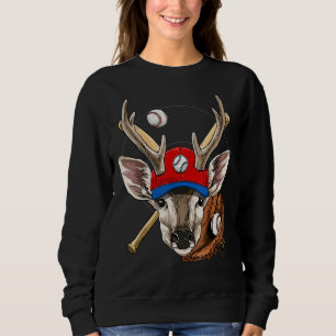 Baseball Player Deer Pitcher Catcher Baseball Coac Sweatshirt