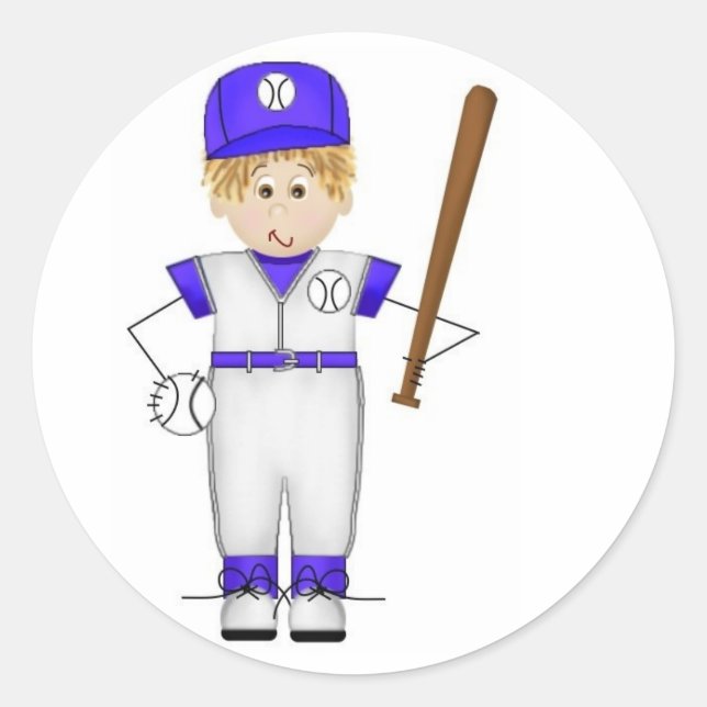 Baseball Player Doodle Stickers (Front)