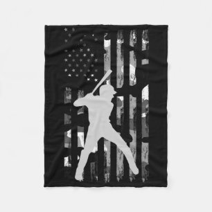 Baseball Player Gifts Teens Boys Men American Flag Fleece Blanket