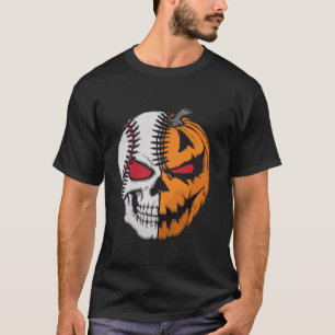Baseball Player Halloween Pumpkin Skeleton Skull K T-Shirt