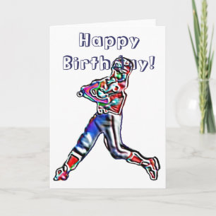 Baseball player happy birthday card