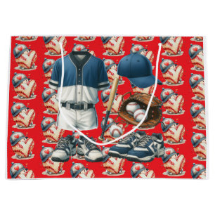 Baseball player heart shape Valentine's Day love Large Gift Bag