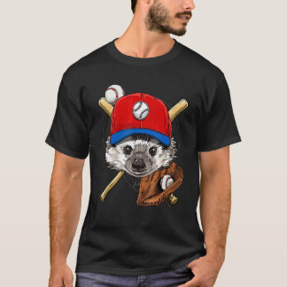 Baseball Player Hedgehog Pitcher Catcher Baseball  T-Shirt