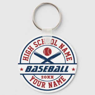 Baseball Player High School Sports Key Ring