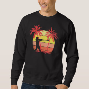 Baseball Player Homerun Hit Summer Sunset 80s Palm Sweatshirt