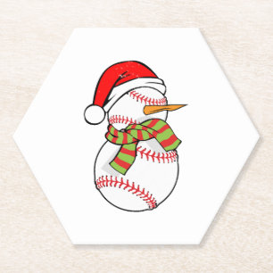 Baseball Player I Santa Claus I Christmas Snowman Paper Coaster