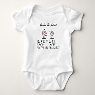 Baseball Player in Training   Custom Baby Baseball Baby Bodysuit