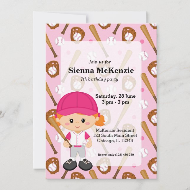 Baseball player invitation (Front)