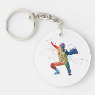 baseball player key ring