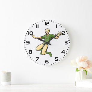 Baseball Player Large Clock