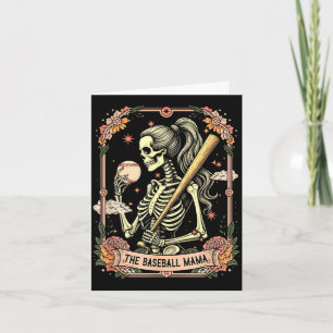 Baseball player mama mother's day skeleton women card