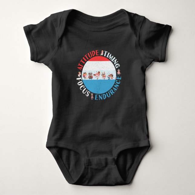 Baseball Player Mindset - Red White Blue Baby Bodysuit (Front)