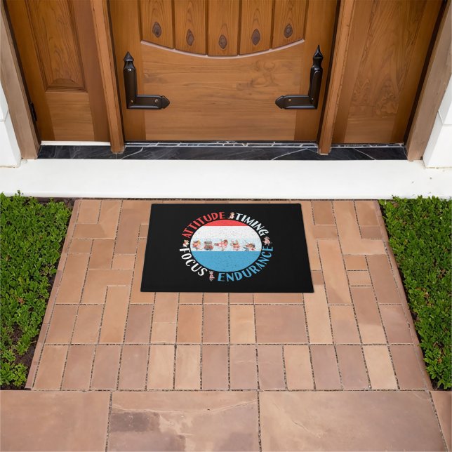 Baseball Player Mindset - Red White Blue Doormat (Outdoor)