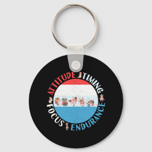Baseball Player Mindset - Red White Blue Key Ring