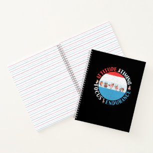 Baseball Player Mindset - Red White Blue Notebook