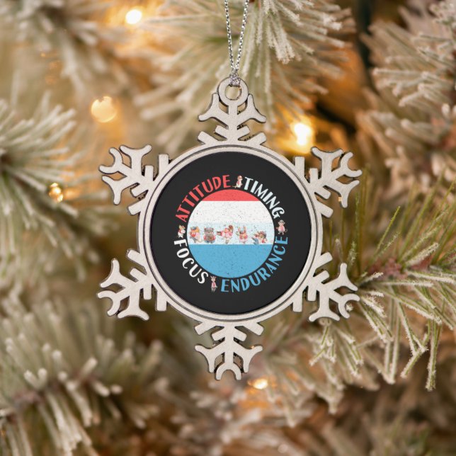 Baseball Player Mindset - Red White Blue Snowflake Pewter Christmas Ornament (Tree)