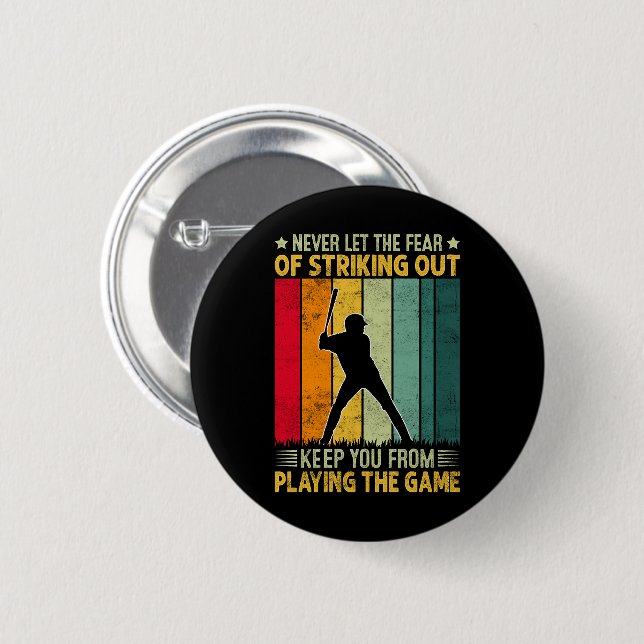 Baseball Player Motivation 6 Cm Round Badge (Front & Back)